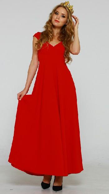 Платье "Летти" 68264-макси водолаз красный