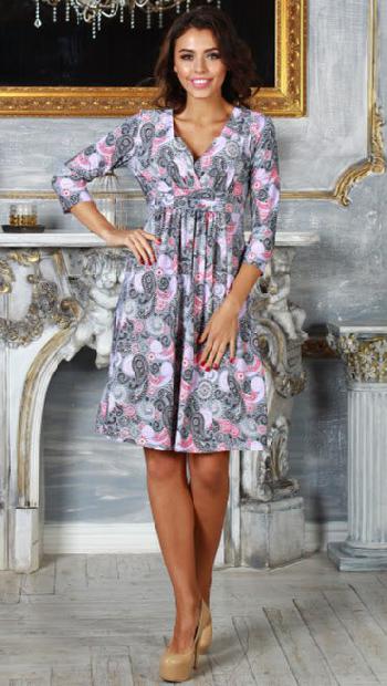 Платье "Беатриче" 62100-3 пейсли сер/розов