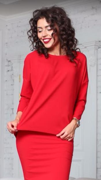 Блуза "Нега" 58290 спандекс/красный